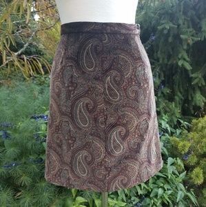 Vintage 80's Paisley Pencil Skirt Size 2